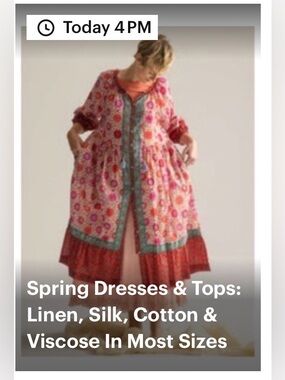 Fri April 3 Spring Dresses & Tops @ 4 pm PT
